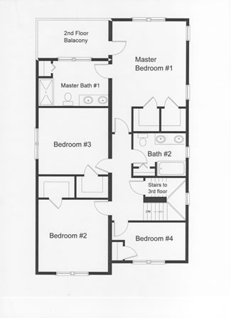 Open deck off the master bedroom provides plenty of privacy in this modular home. Large closets are generally built into most RBA custom designed second floor plans.